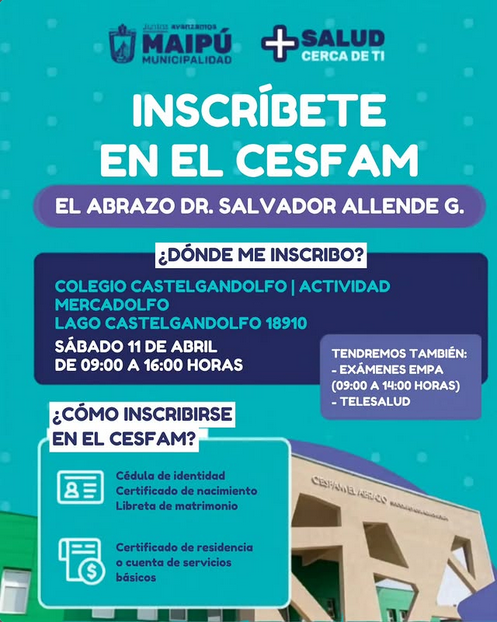 Jornada de Inscripción en CESFAM El Abrazo Dr. Salvador Allende G.