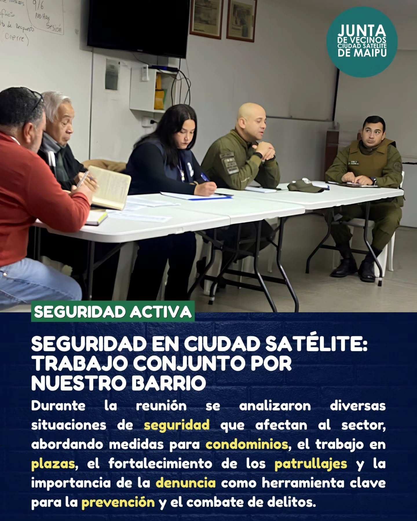 Nueva reunión de seguridad reunió a vecinos e instituciones en Ciudad Satélite